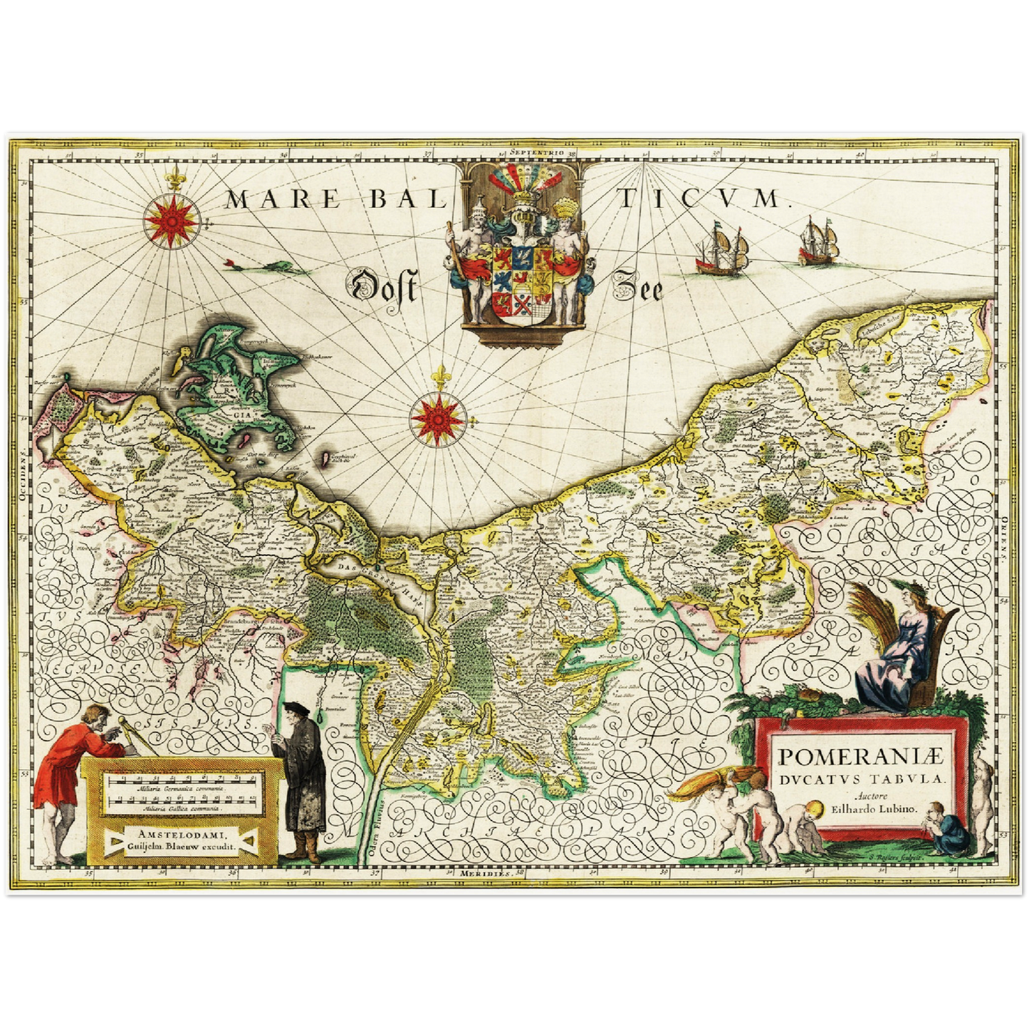 Historische Landkarte Pommern um 1647