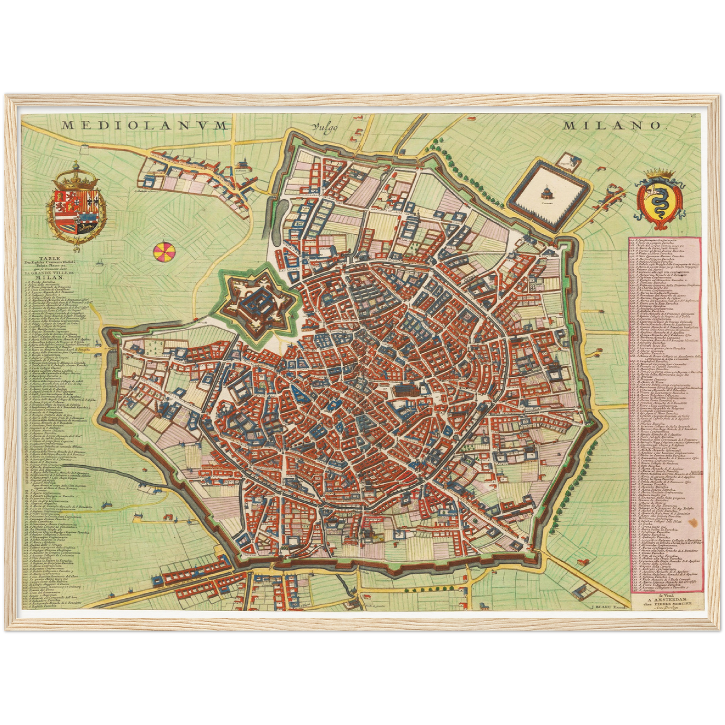 Historischer Stadtplan Mailand um 1700