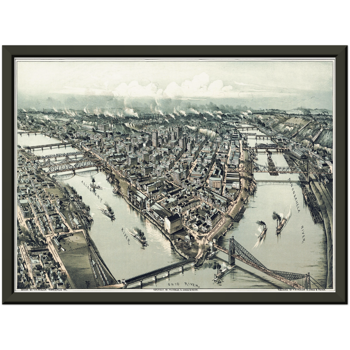 Historische Stadtansicht Pittsburgh um 1902