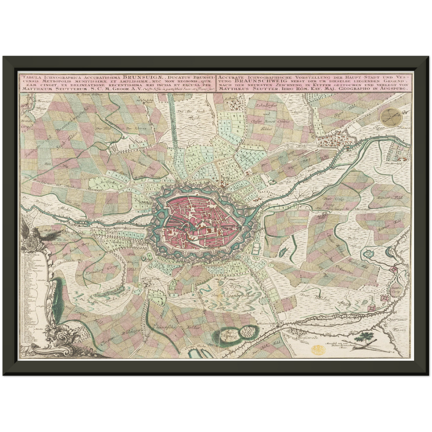 Historischer Stadtplan Braunschweig um 1750