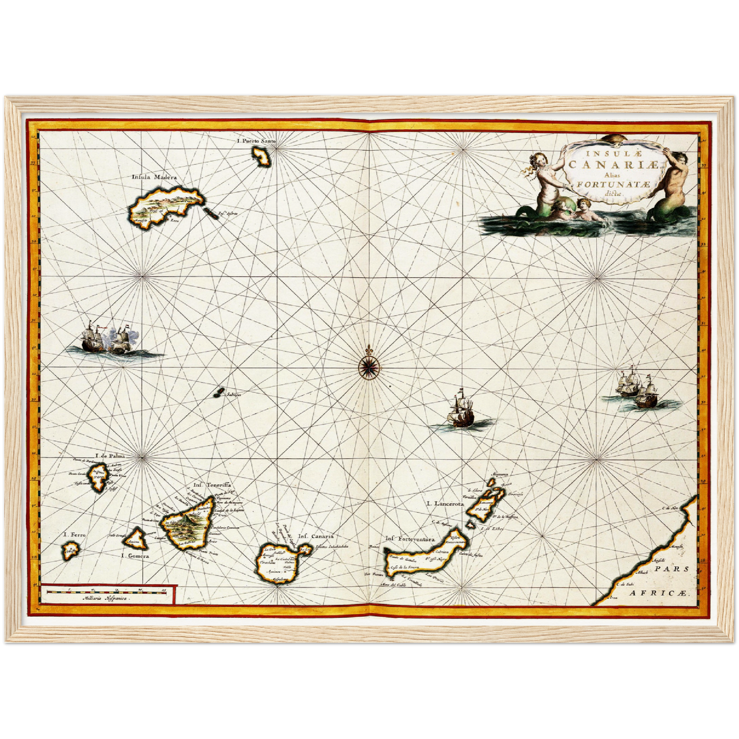 Historische Landkarte Kanarische Inseln um 1690