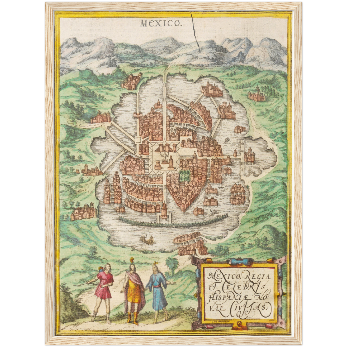 Historischer Stadtplan Mexiko-Stadt um 1570