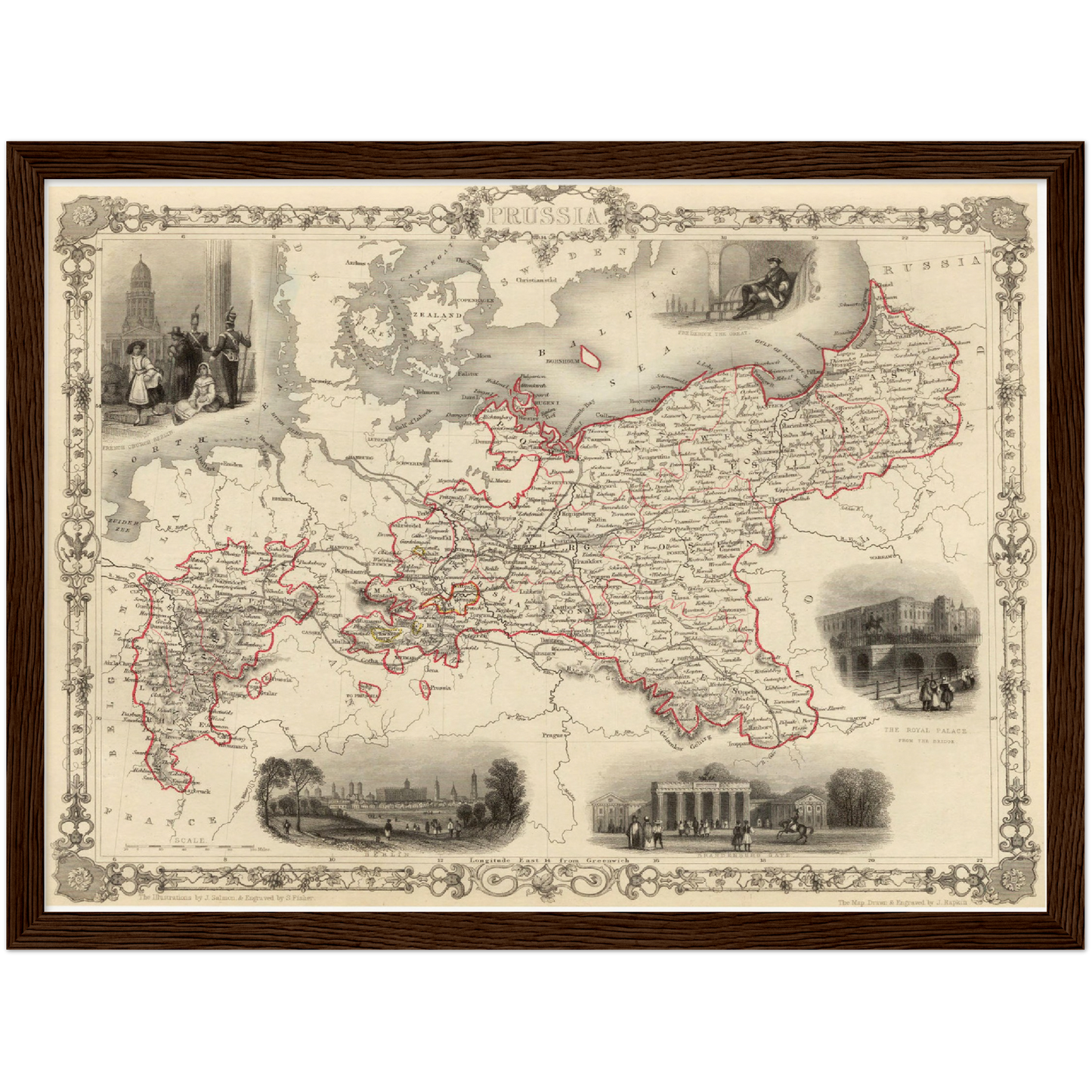 Historische Landkarte Preußen um 1850