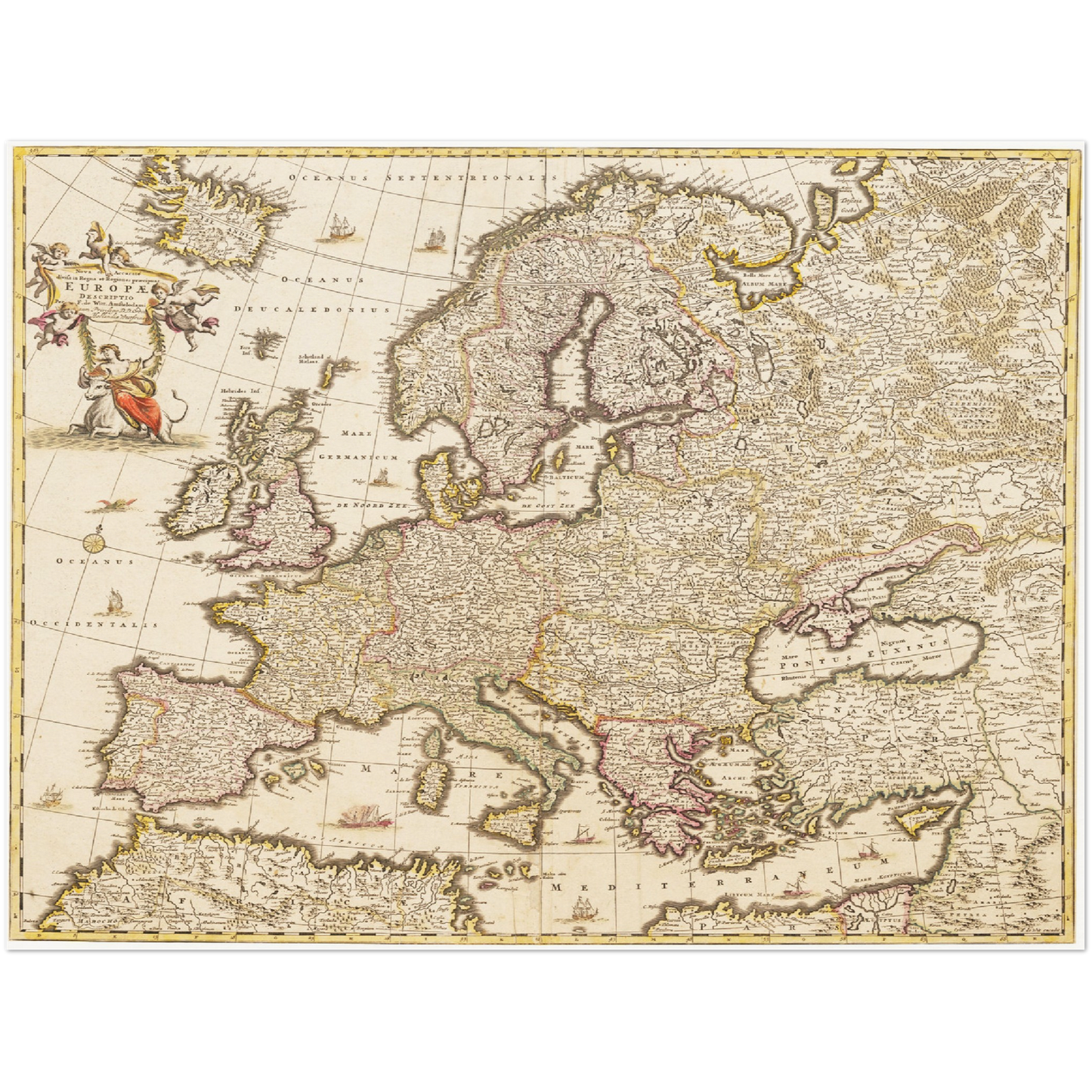 Historische Europakarte um 1698