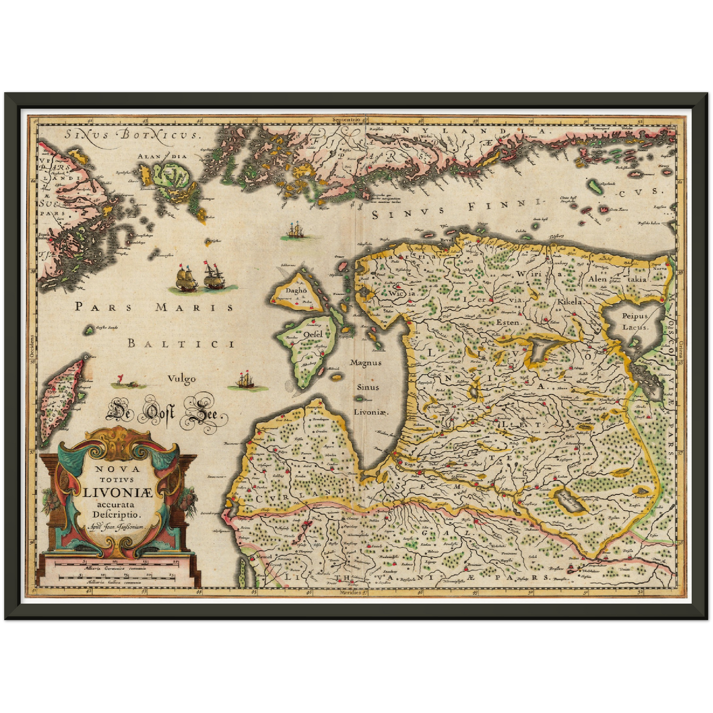 Historische Landkarte Estland um 1642