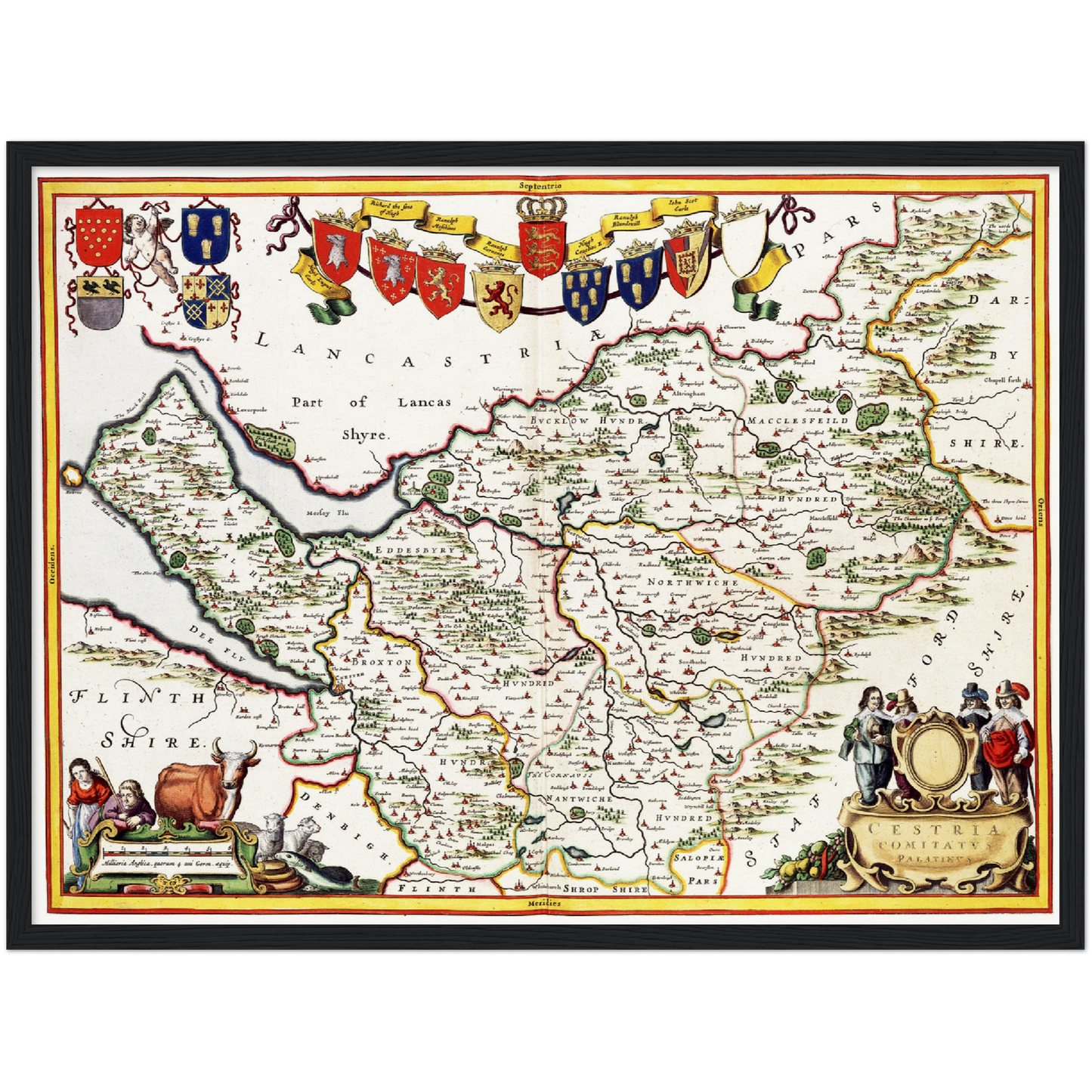 Historische Landkarte Cheshire um 1646