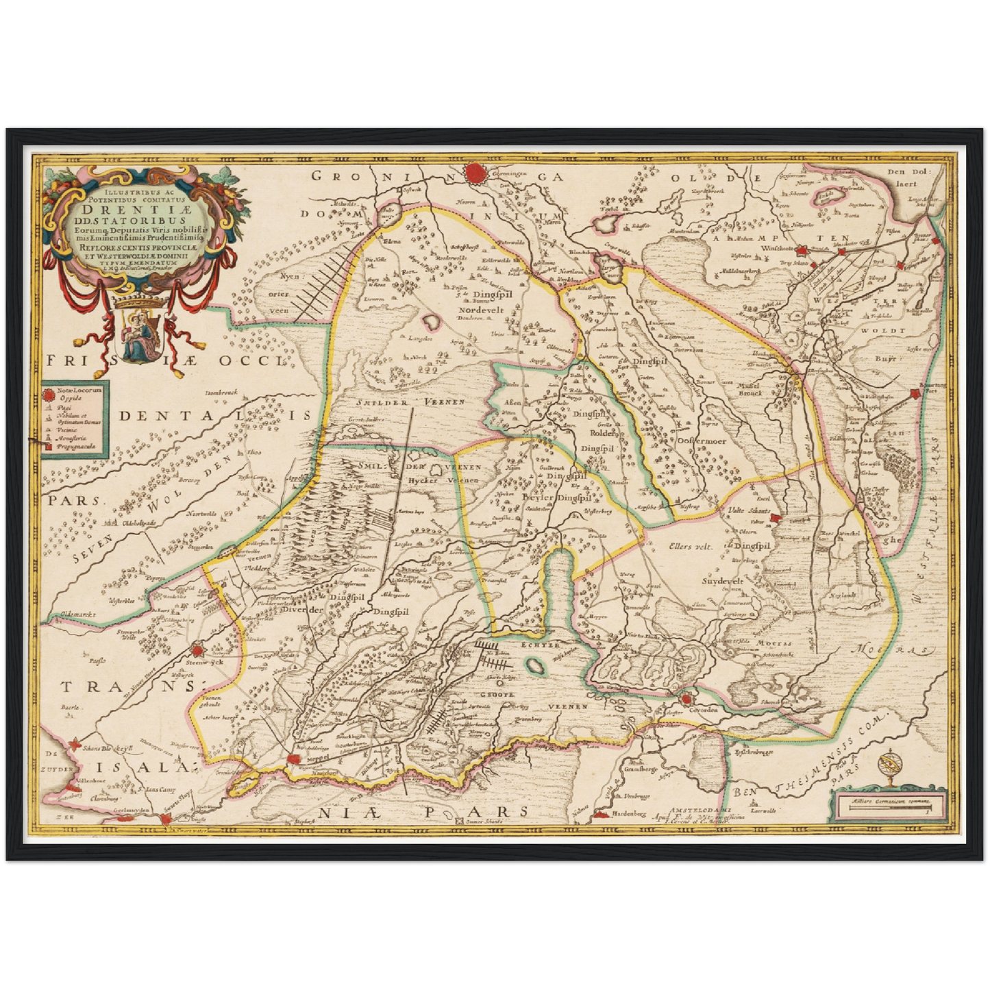 Historische Landkarte Provinz Drenthe um 1775