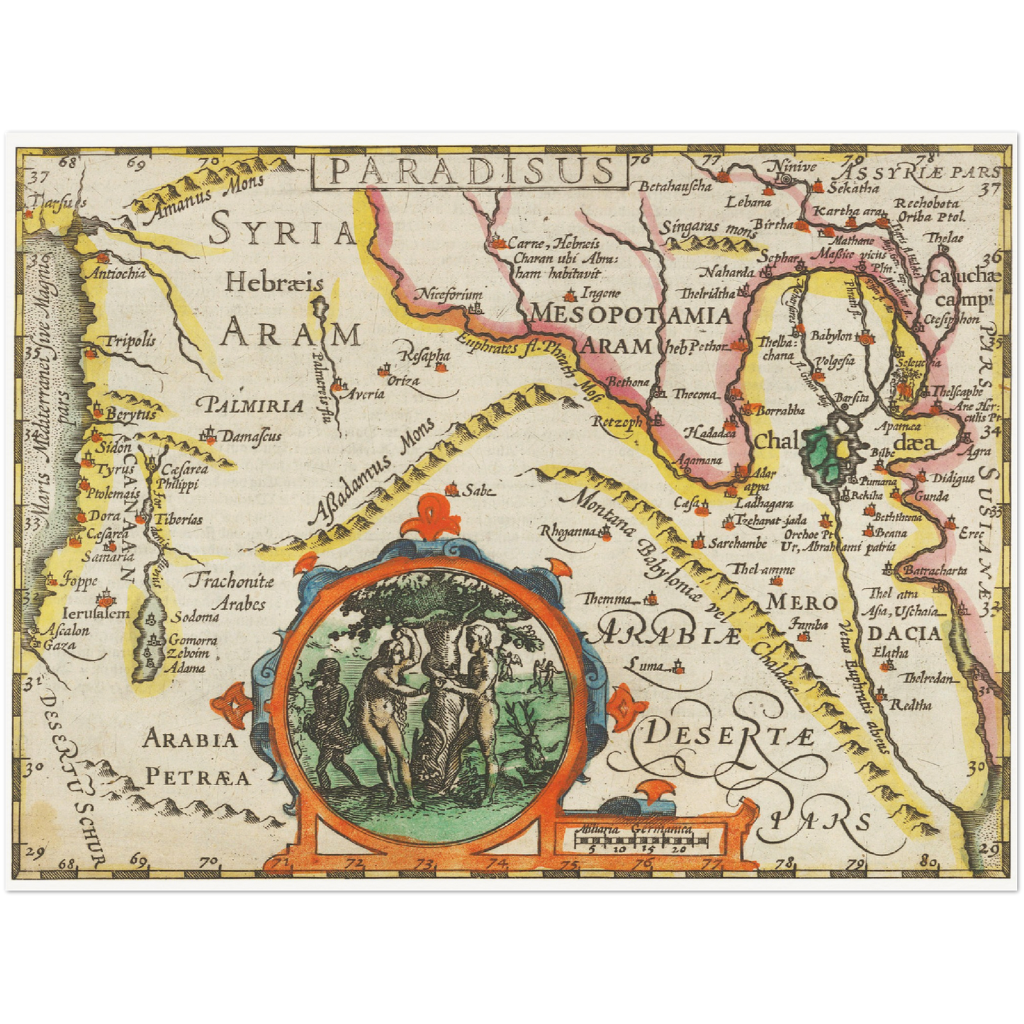 Historische Landkarte Syrien um 1609