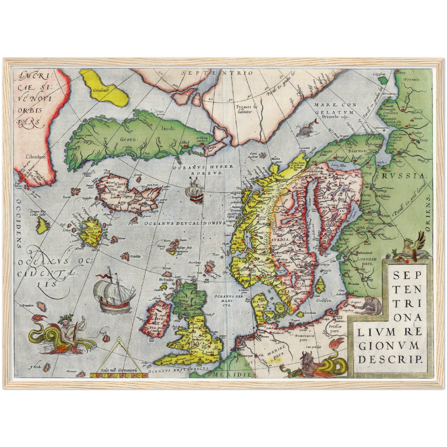 Historische Landkarte Nordeuropa um 1580