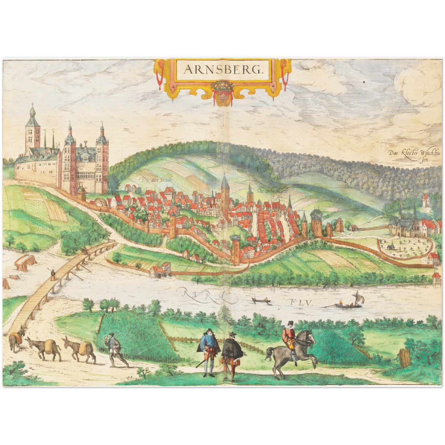 Historische Stadtansicht Arnsberg um 1592