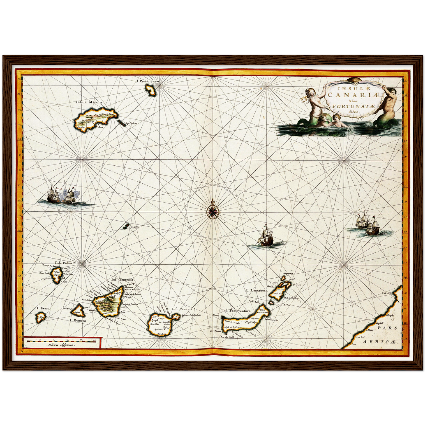 Historische Landkarte Kanarische Inseln um 1690