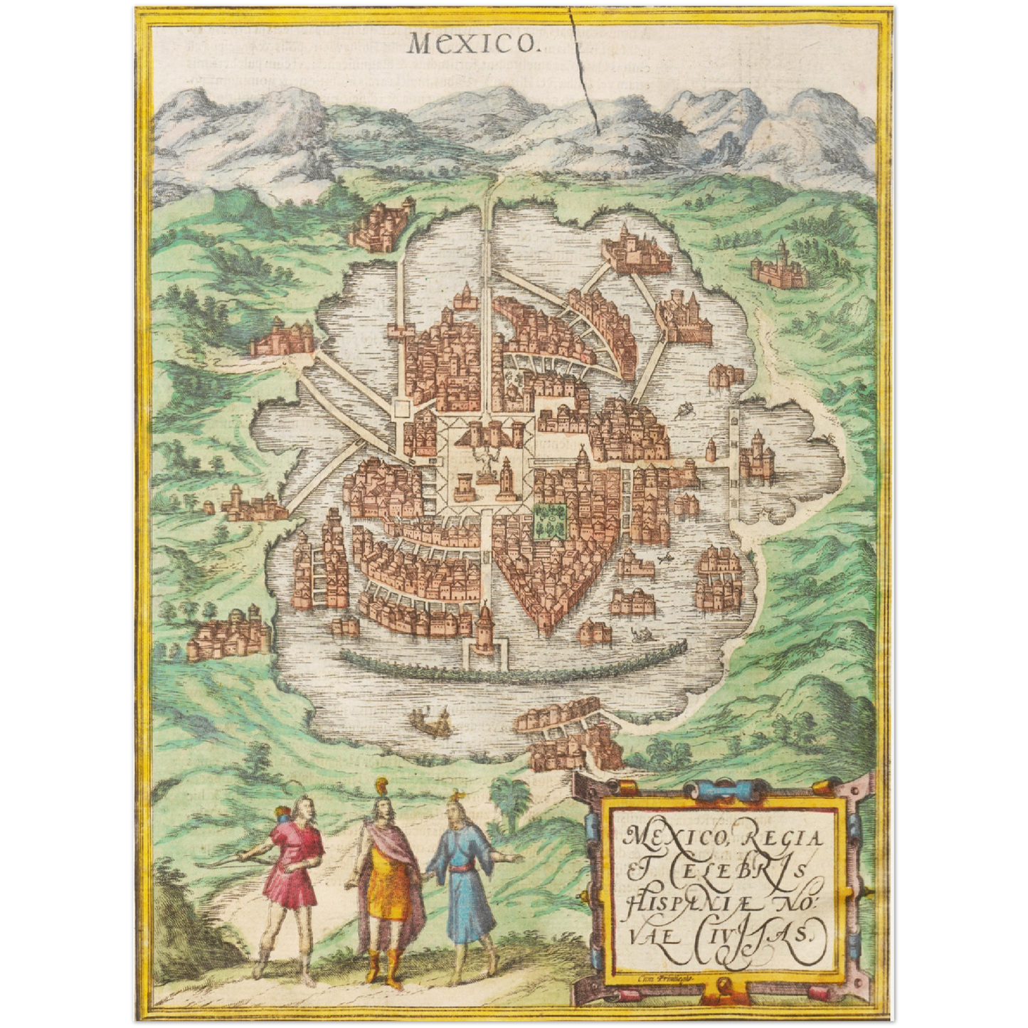 Historischer Stadtplan Mexiko-Stadt um 1570
