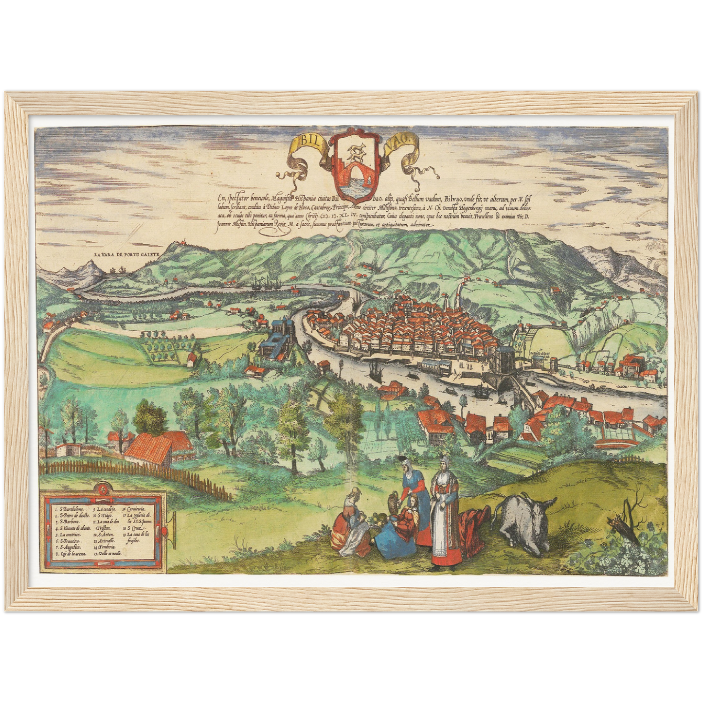 Historische Stadtansicht Bilbao um 1609