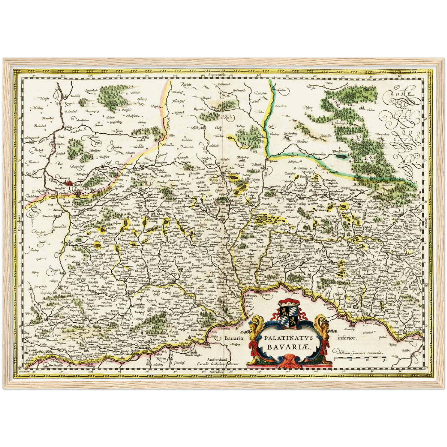 Historische Landkarte Oberpfalz um 1647