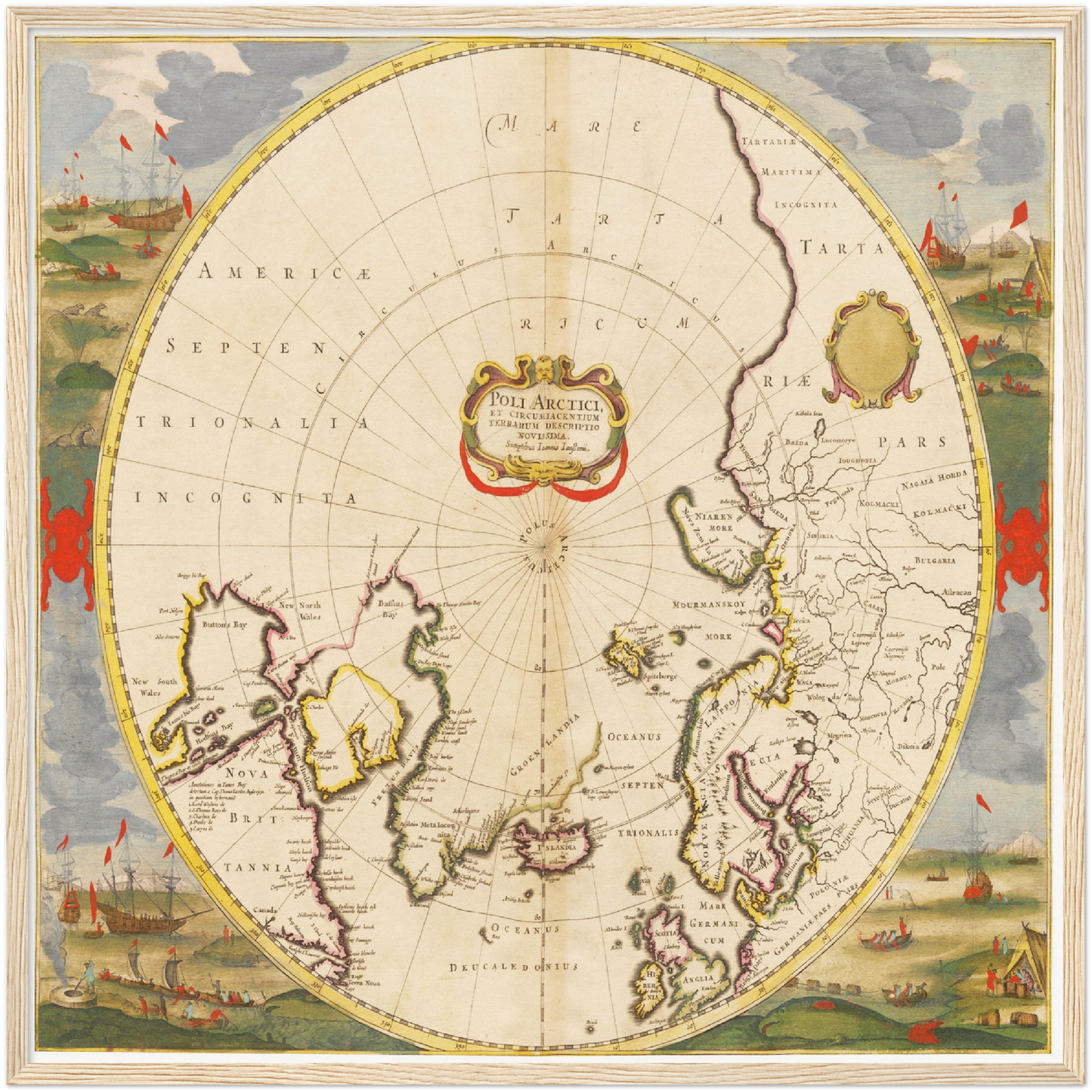 Historische Landkarte Arktis um 1694