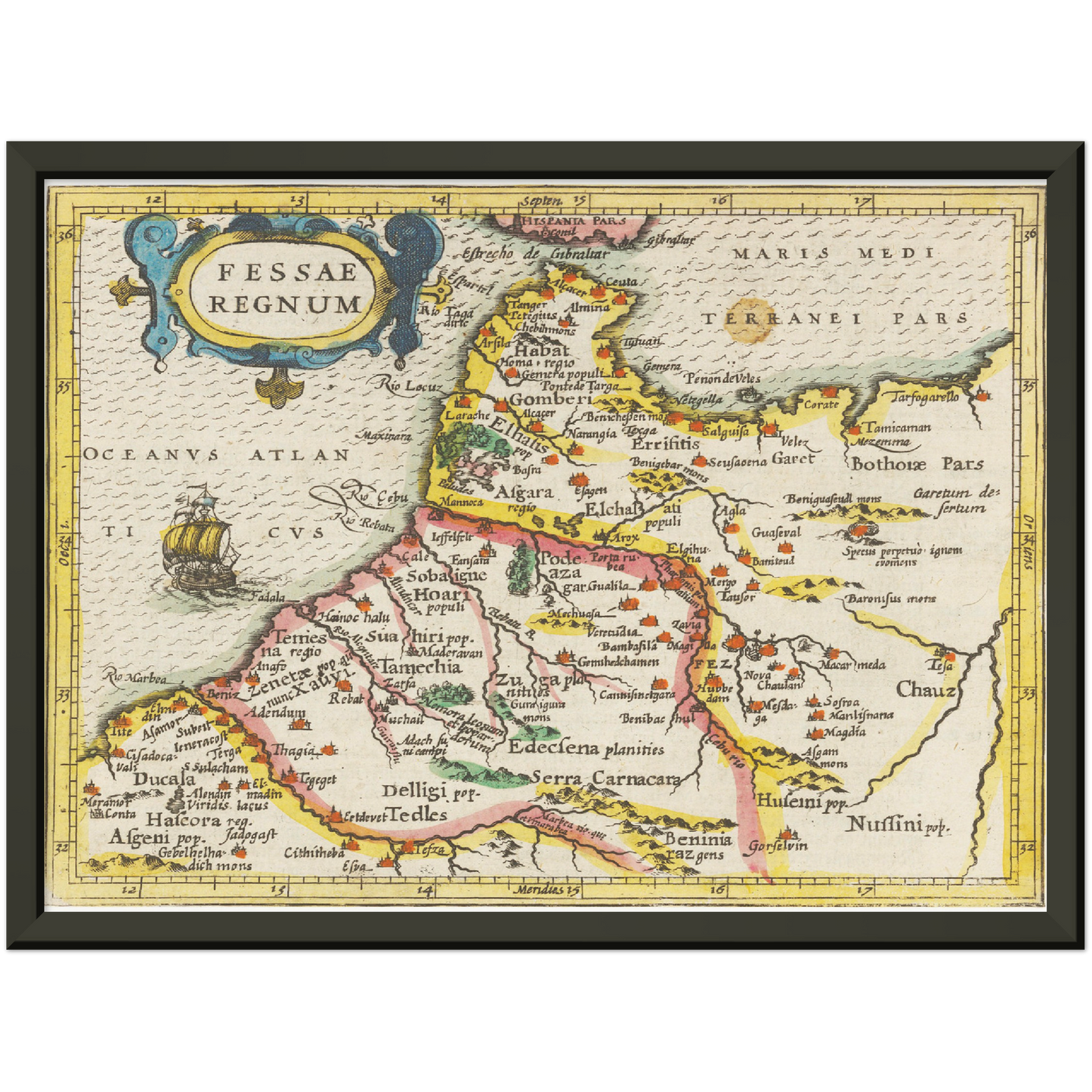 Historische Landkarte Fes um 1609