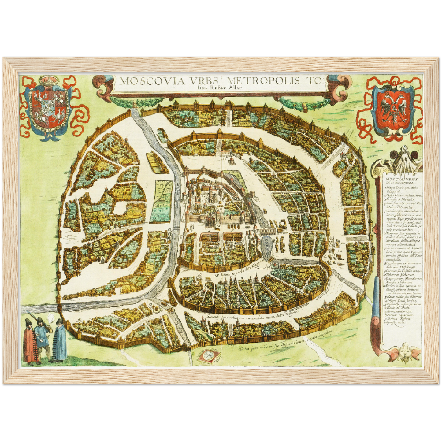 Historischer Stadtplan Moskau um 1612