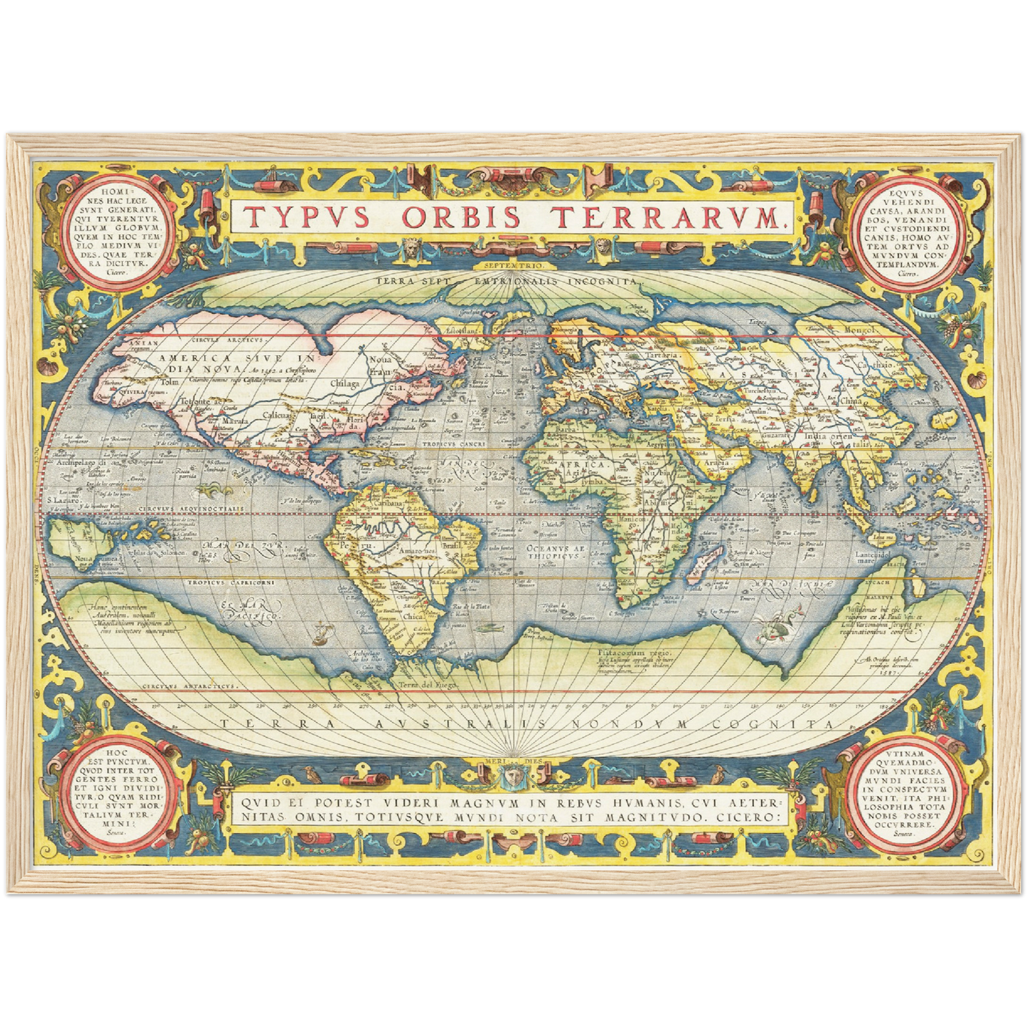 Historische Weltkarte um 1570