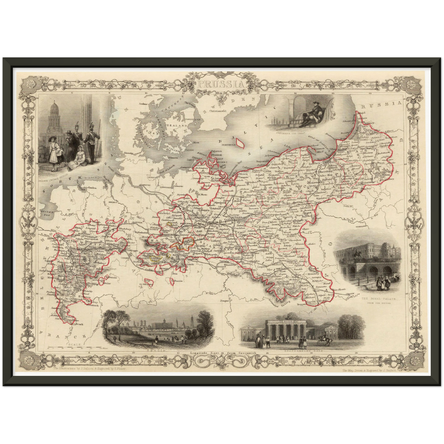 Historische Landkarte Preußen um 1850