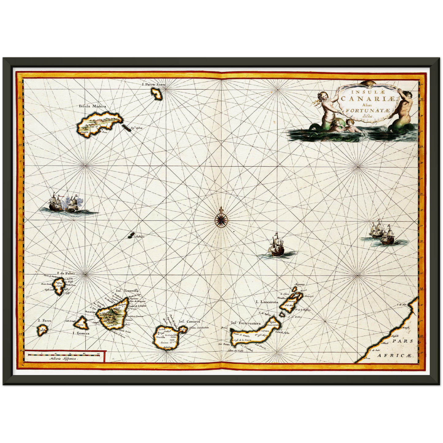 Historische Landkarte Kanarische Inseln um 1690