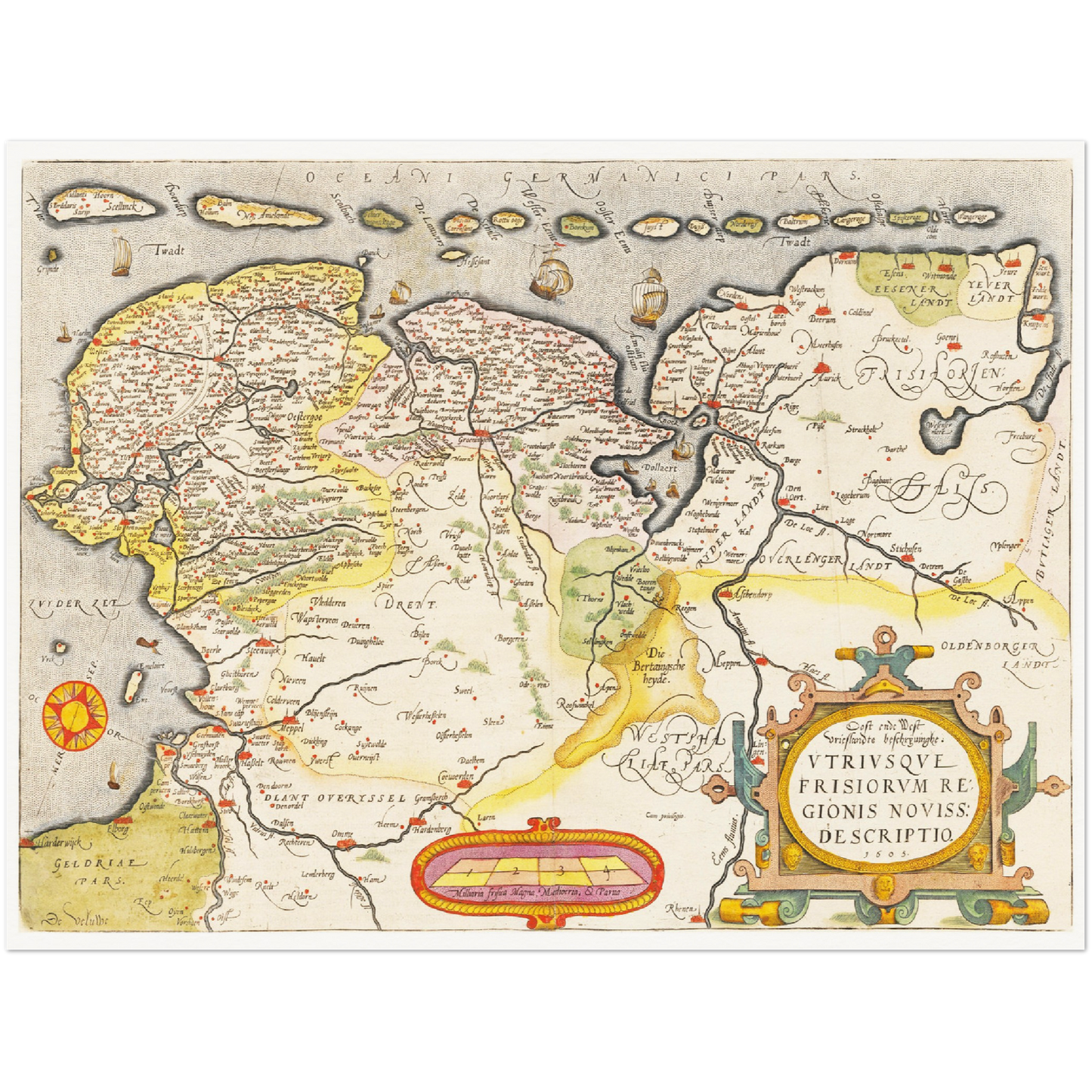 Historische Landkarte Provinz Friesland um 1609