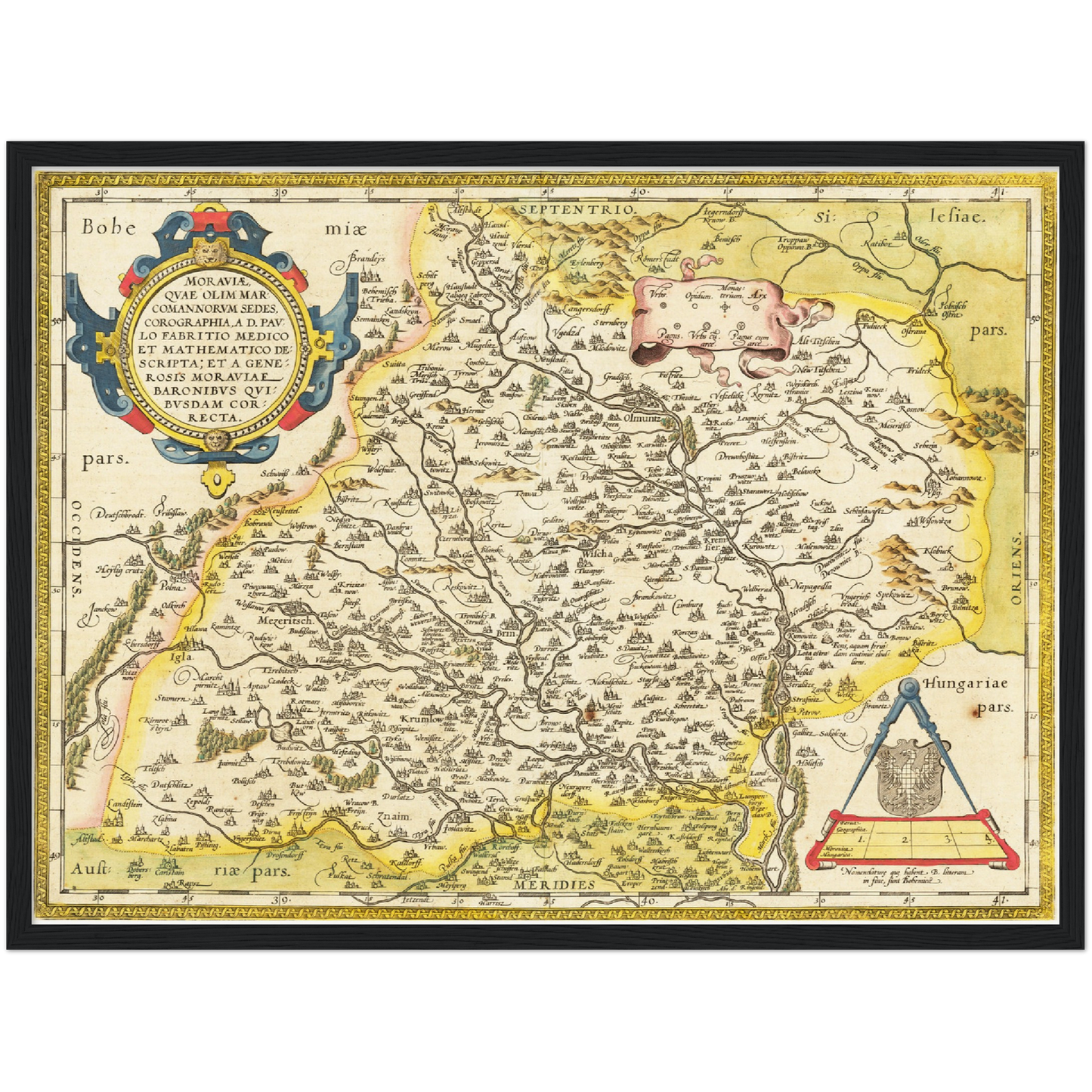 Historische Landkarte Mähren um 1609