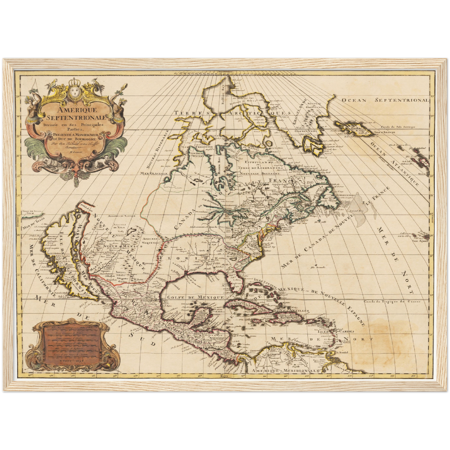 Historische Landkarte Nordamerika um 1694