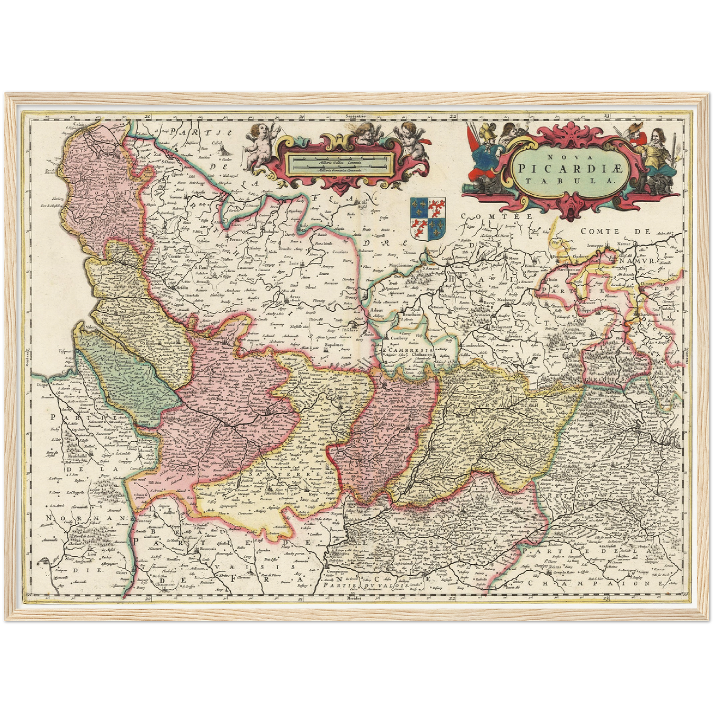 Historische Landkarte Picardie um 1650