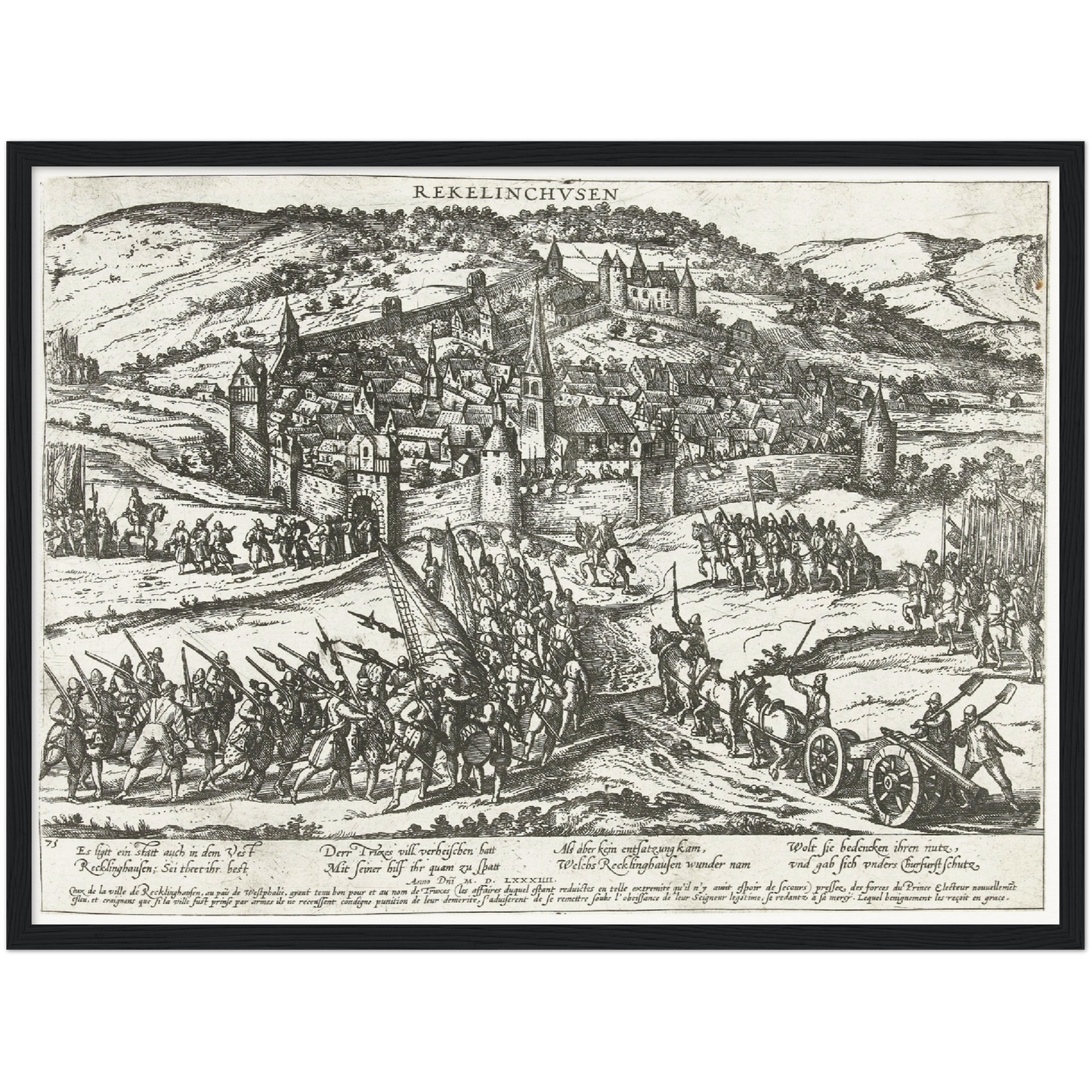 Historische Stadtansicht Recklinghausen um 1585