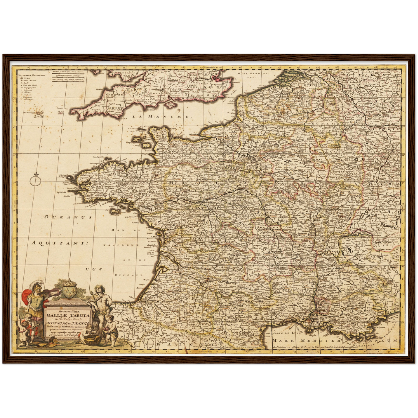 Historische Landkarte Frankreich um 1698