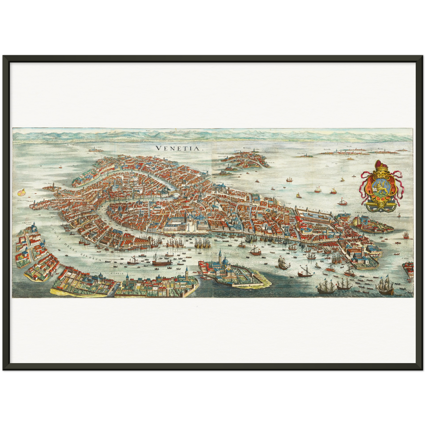 Historische Stadtansicht Venedig um 1636