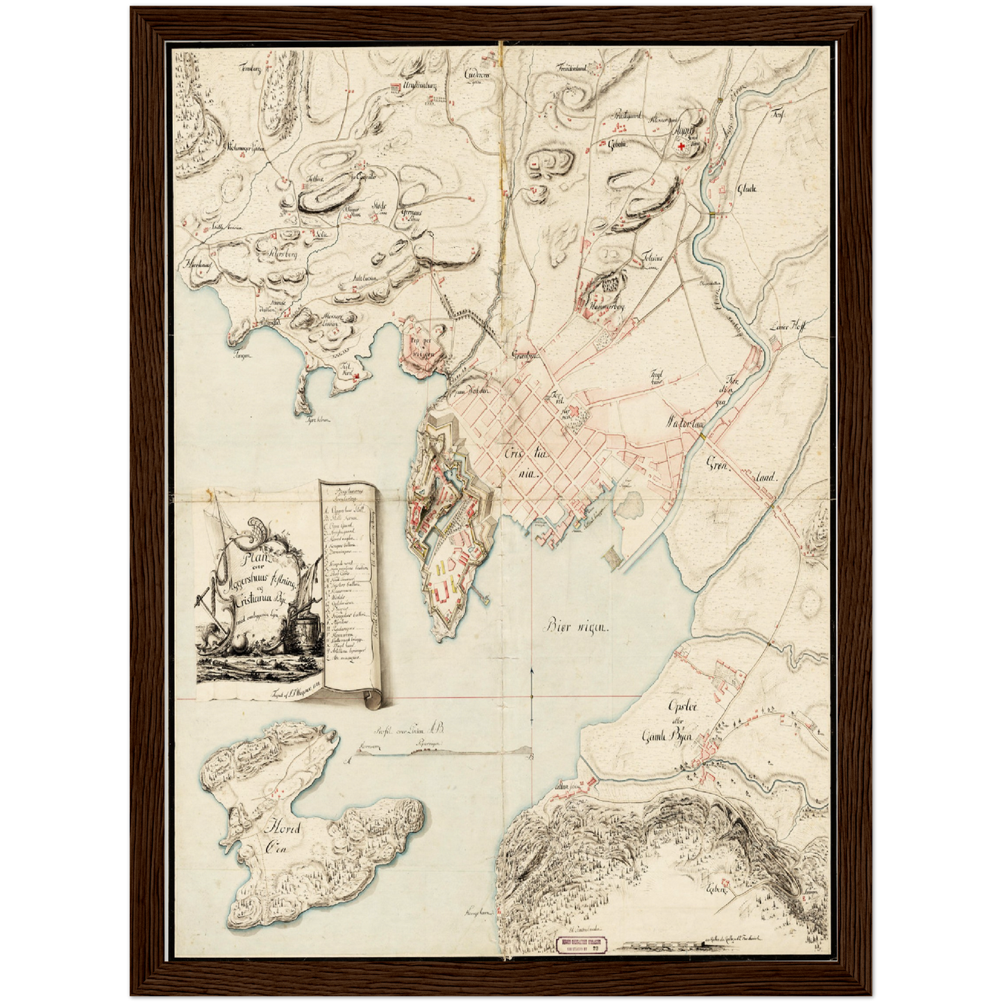 Historischer Stadtplan Oslo um 1774