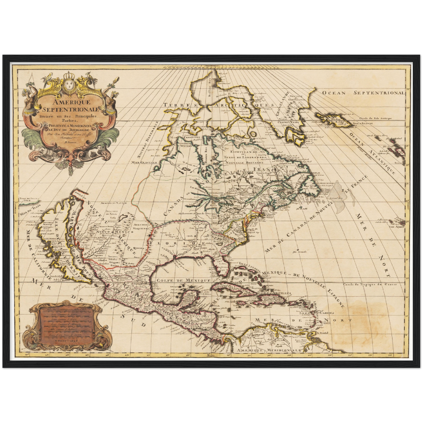 Historische Landkarte Nordamerika um 1694