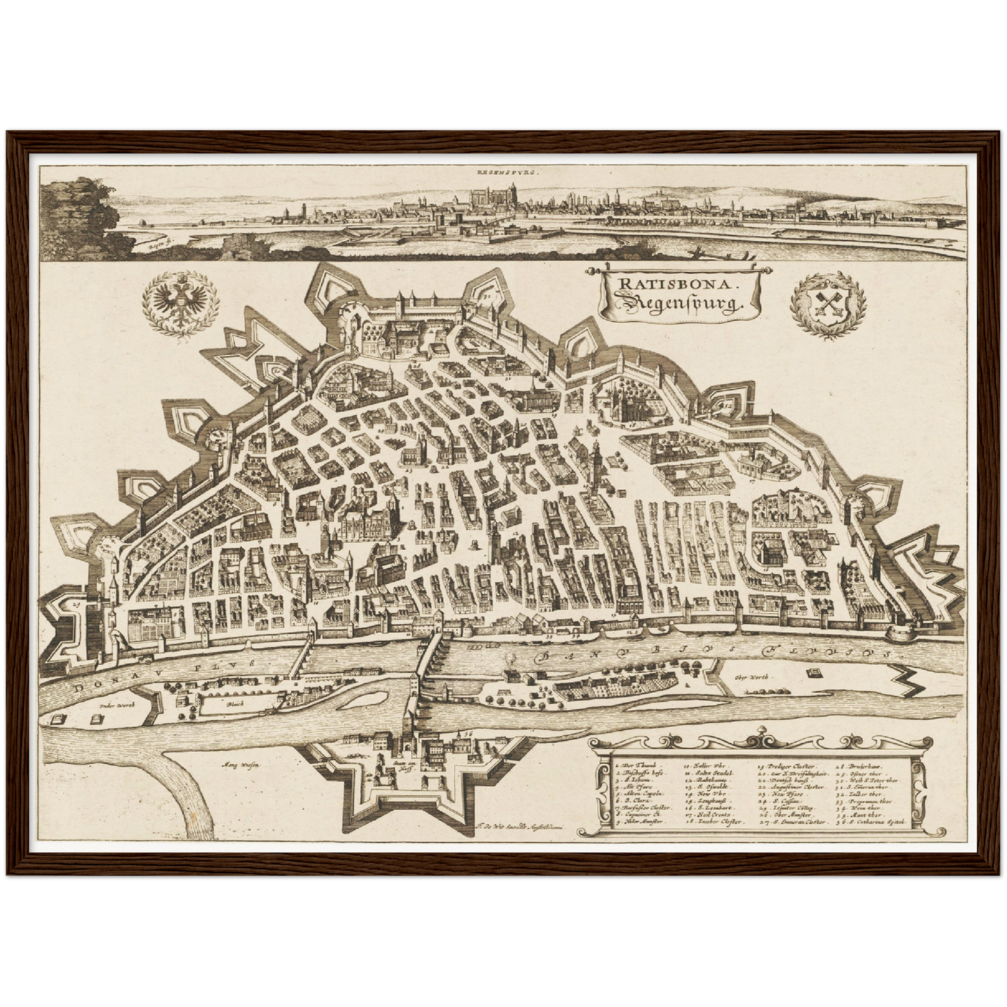 Historische Stadtansicht Regensburg um 1700