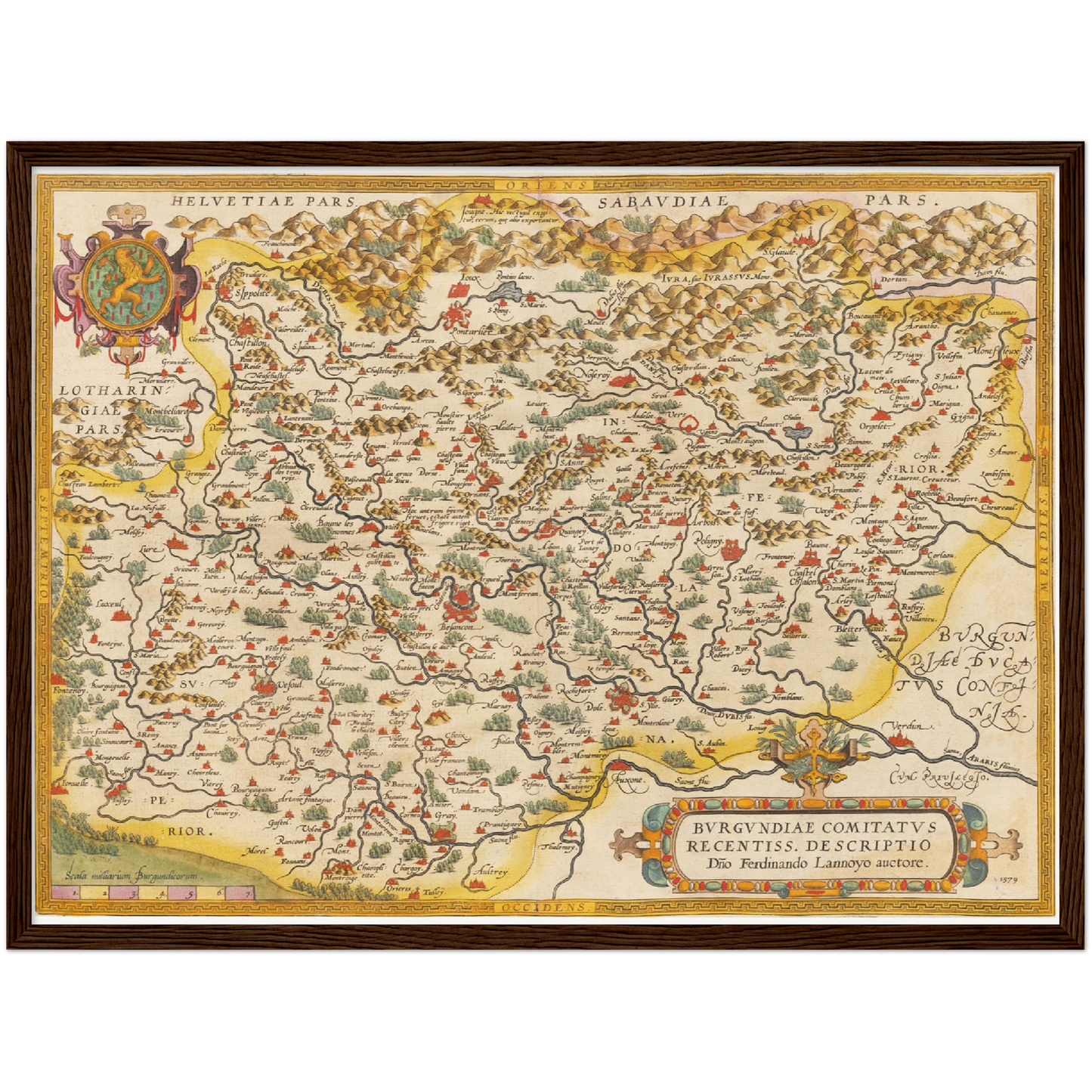 Historische Landkarte Burgund um 1609