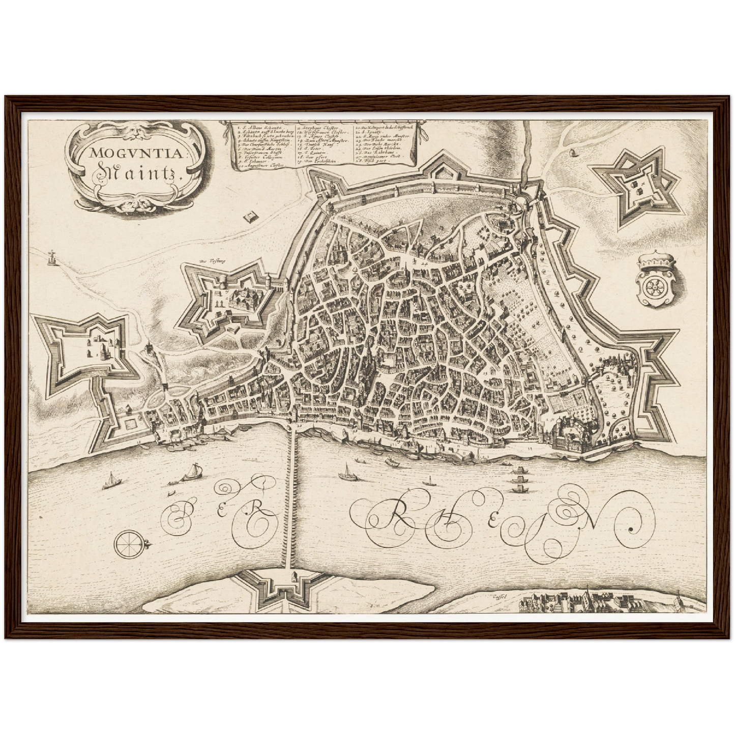 Historischer Stadtplan Mainz um 1670