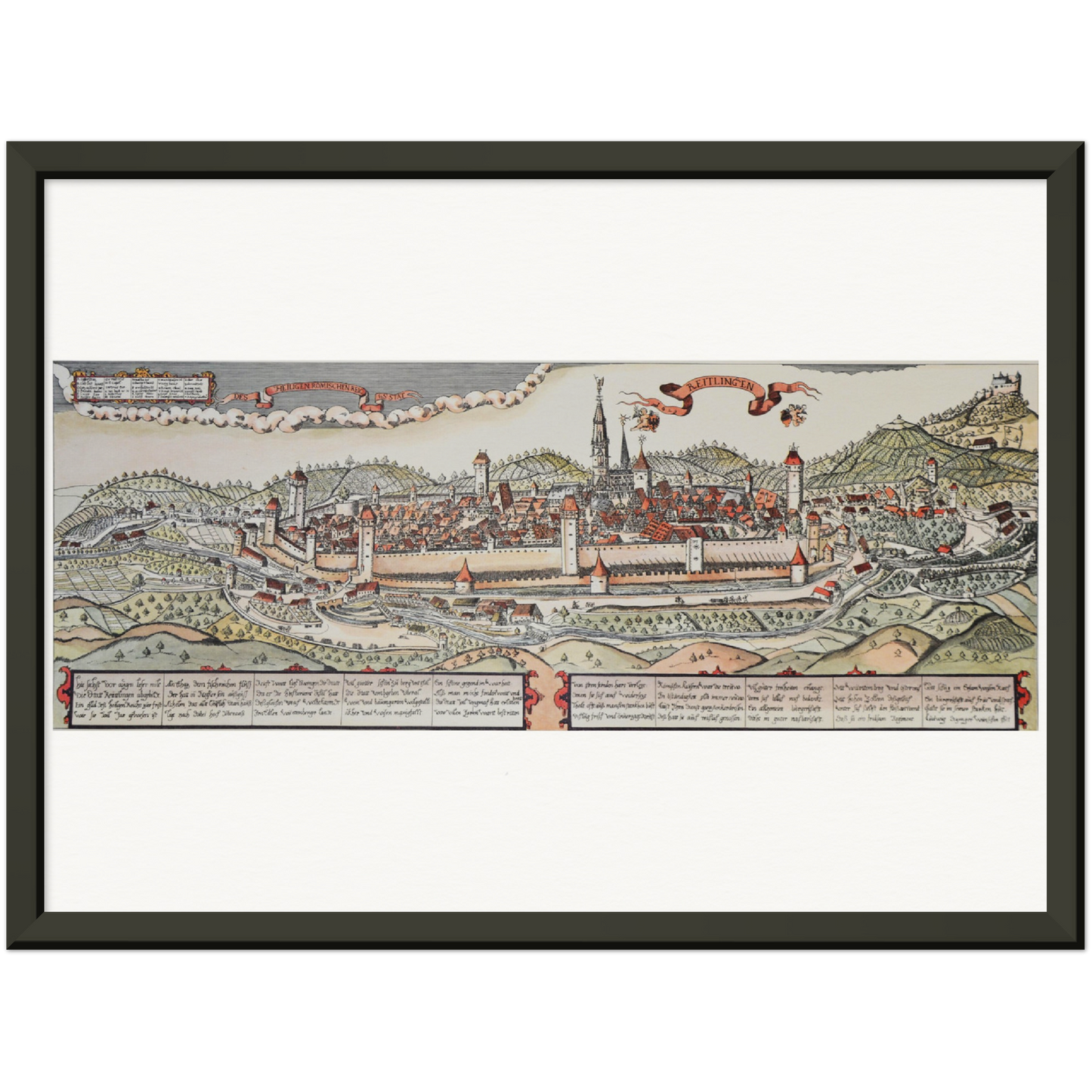 Historische Stadtansicht Reutlingen um 1620