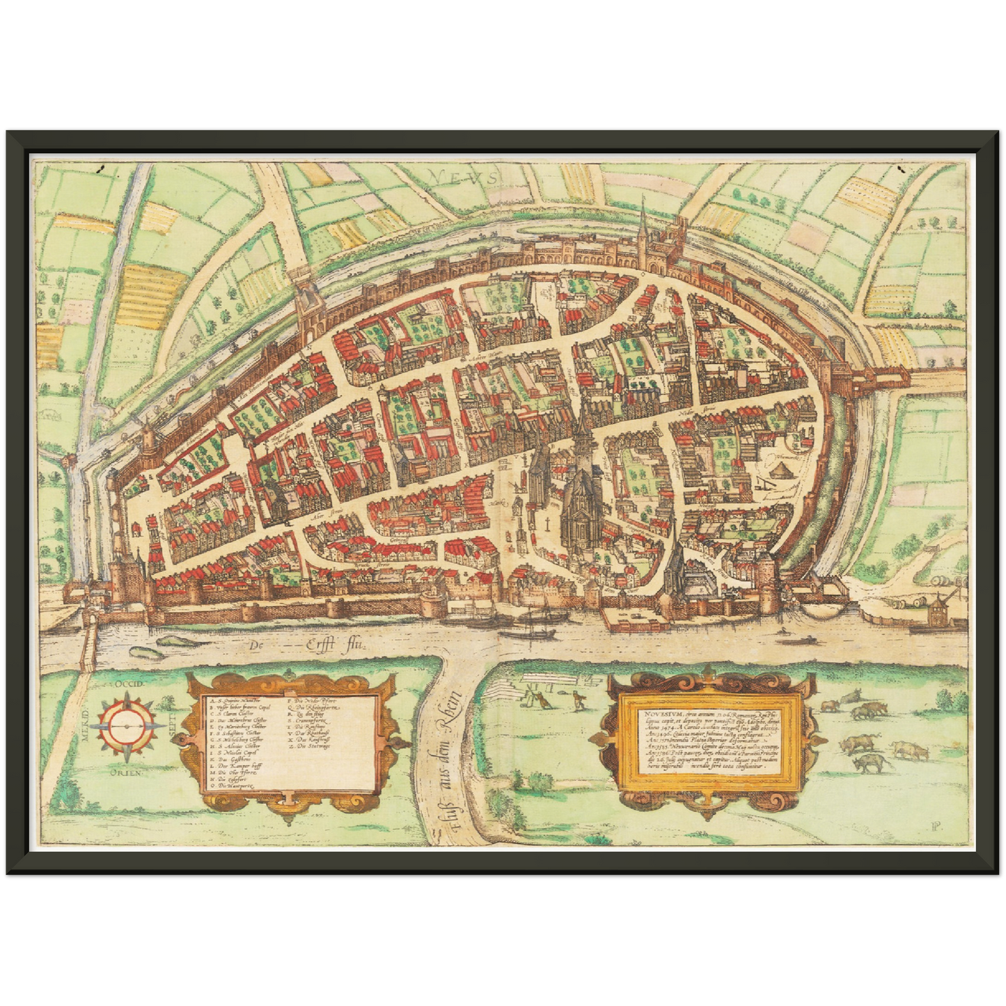 Historischer Stadtplan Neuss um 1592