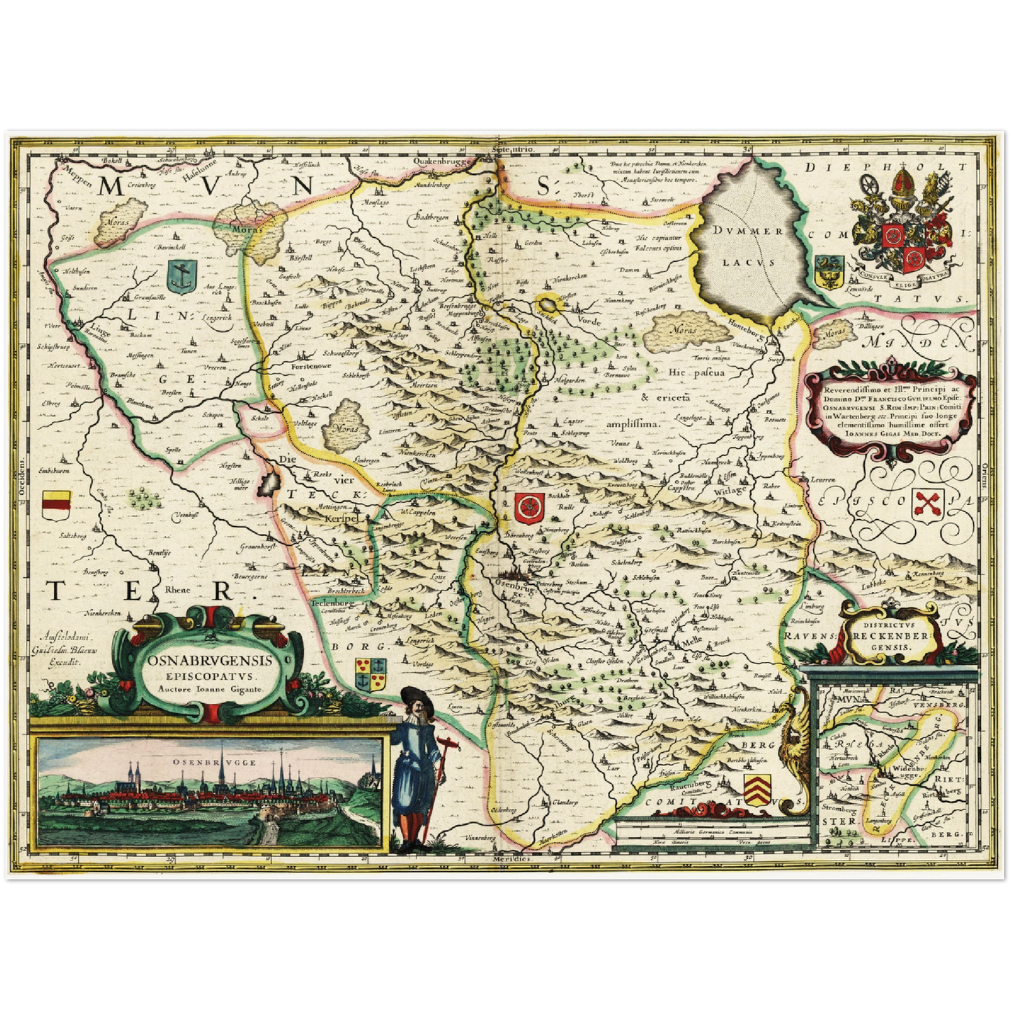 Historische Landkarte Osnabrück um 1650