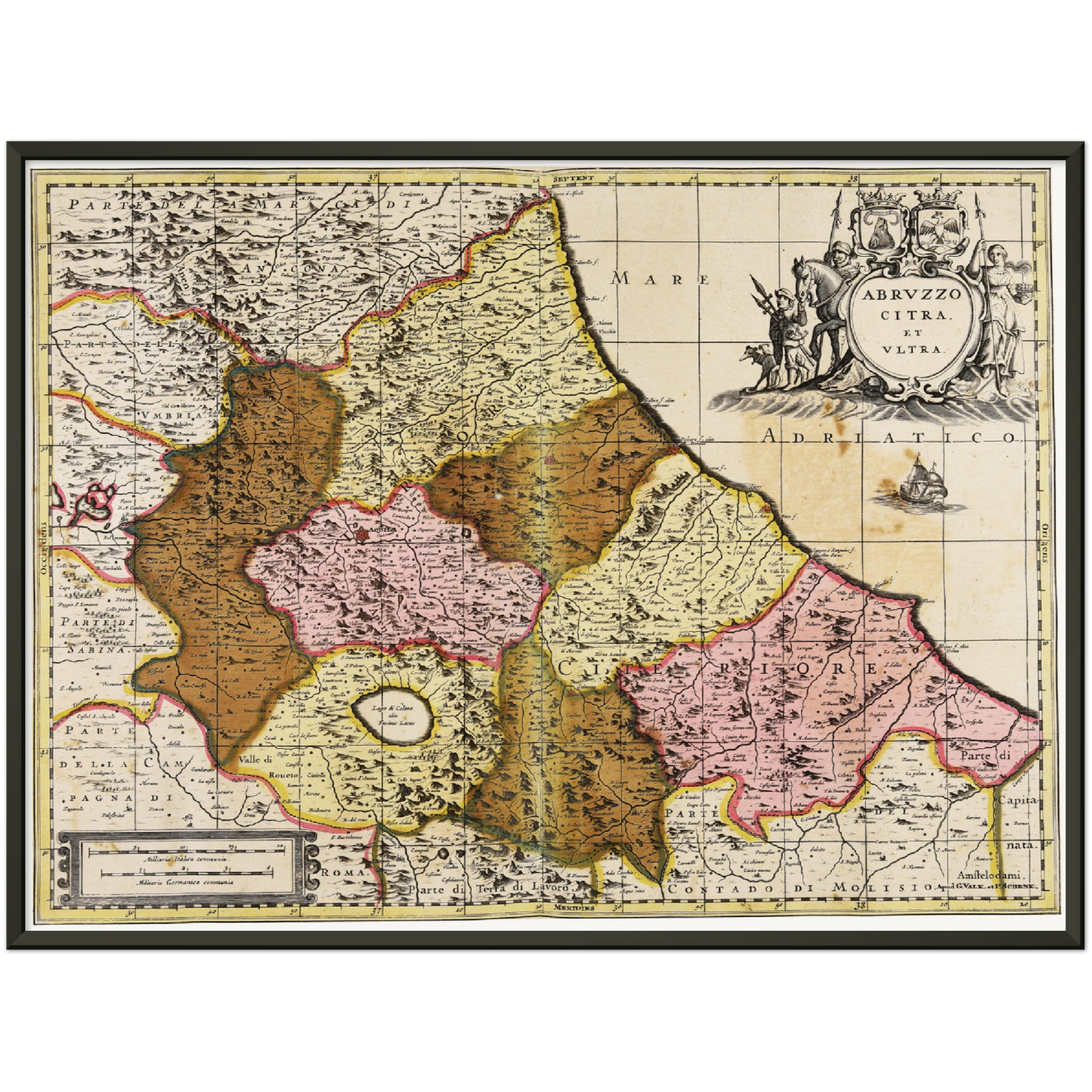 Historische Landkarte Abruzzen um 1700