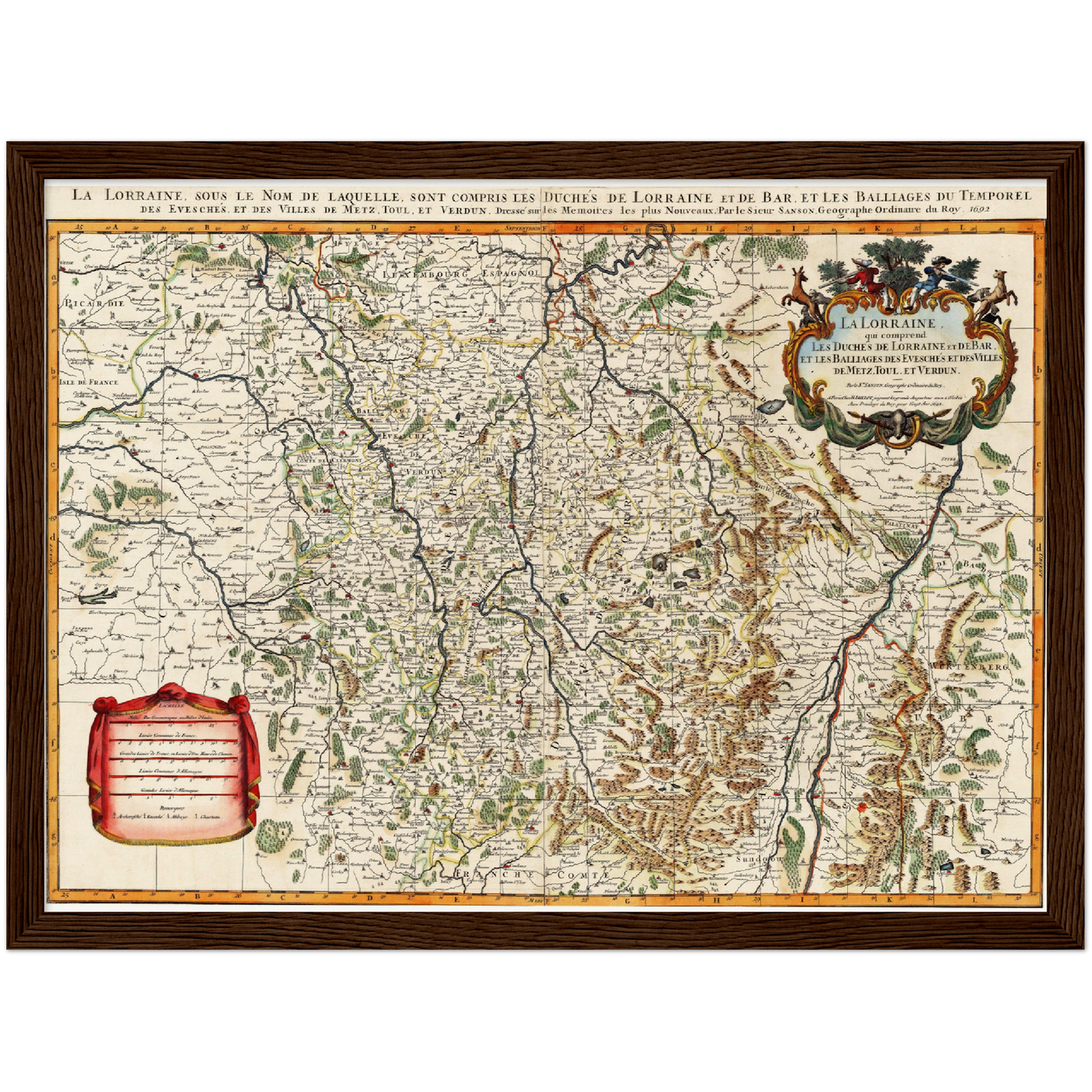 Historische Landkarte Lothringen um 1692