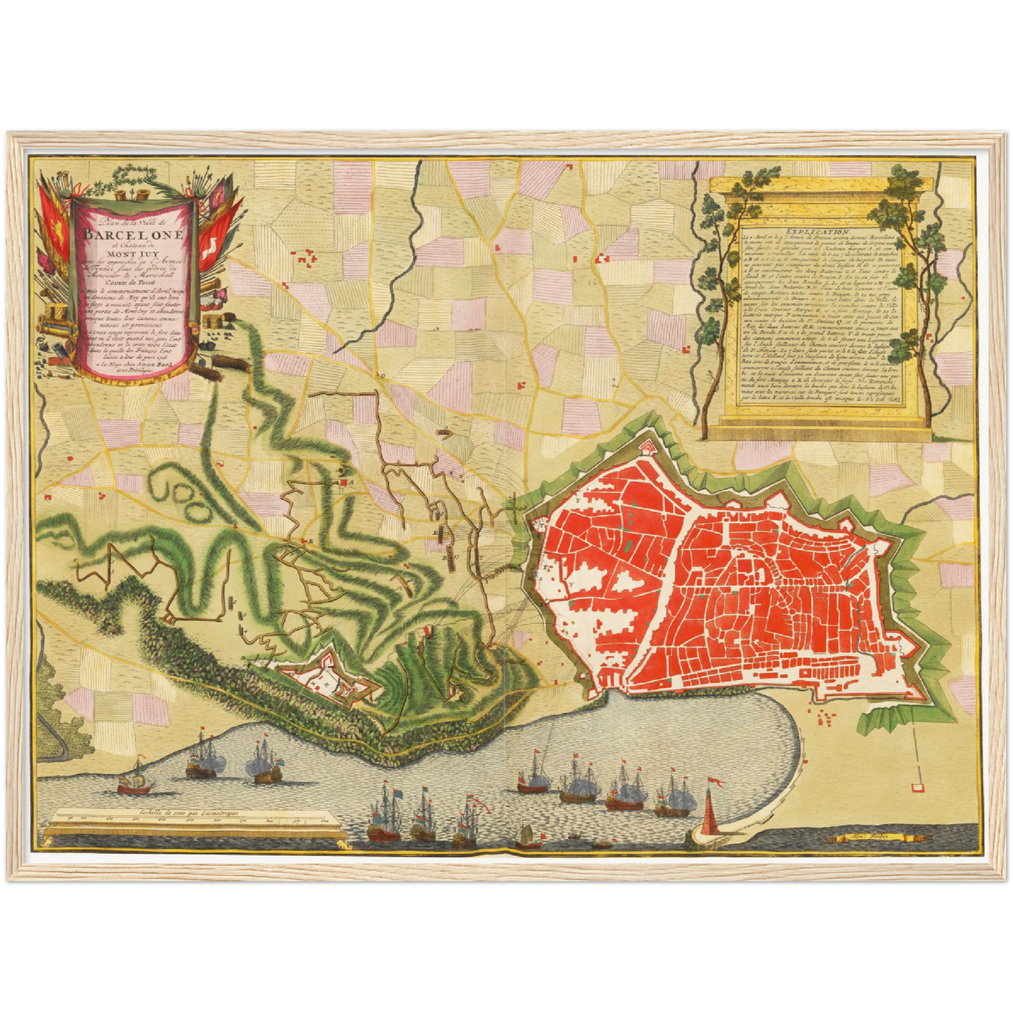 Historischer Stadtplan Barcelona um 1700