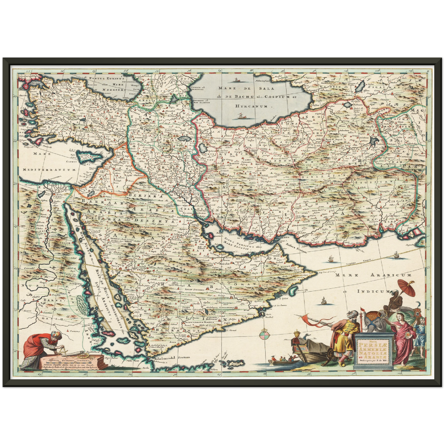 Historische Landkarte Arabien & Persien um 1680