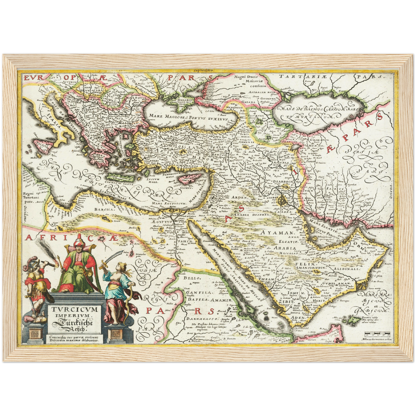 Historische Landkarte Naher Osten um 1636