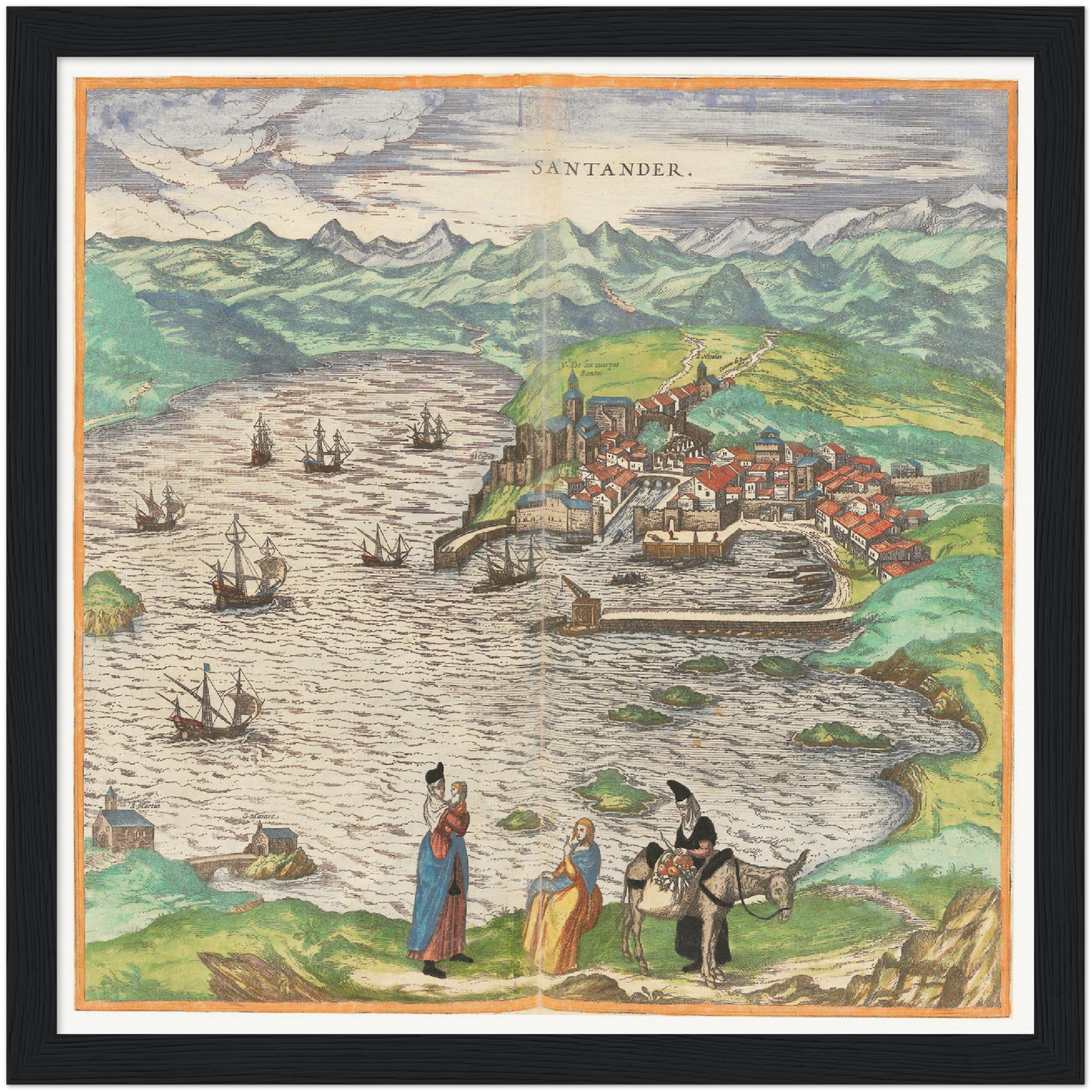Historische Stadtansicht Santander um 1609