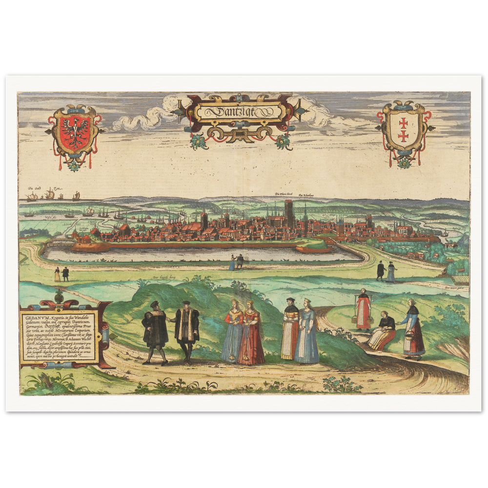 Historische Stadtansicht Danzig um 1609
