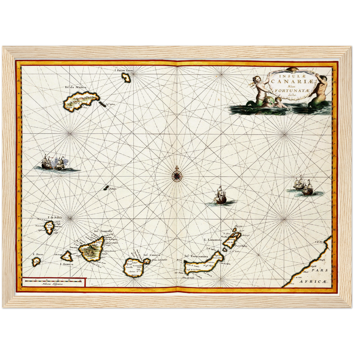 Historische Landkarte Kanarische Inseln um 1690