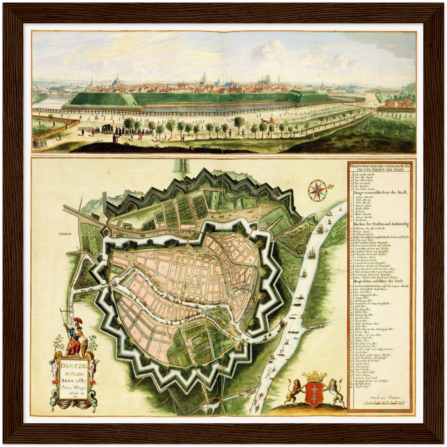 Historische Stadtansicht Danzig um 1690