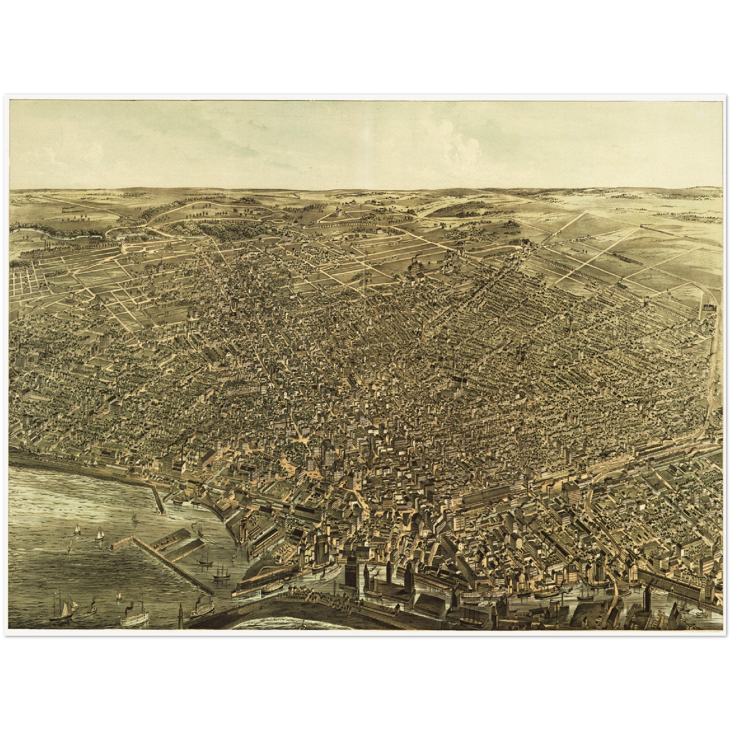 Historical city map Test product horizontal 3 sizes