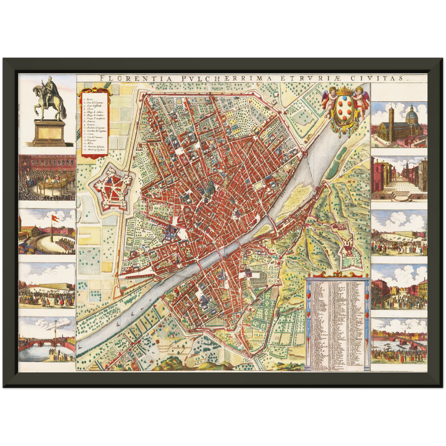 Historischer Stadtplan Florenz um 1660